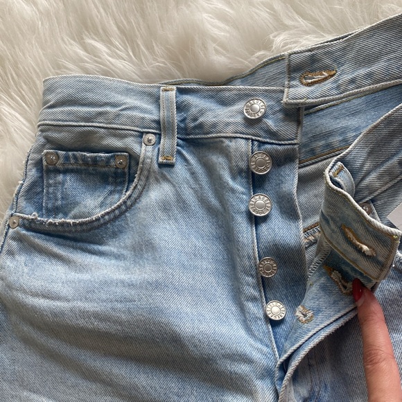 AGOLDE Criss Cross Upsized Denim Shorts - Picture 7 of 8